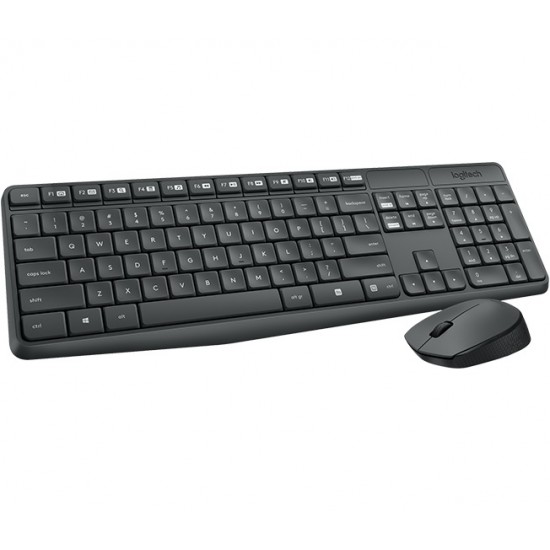 KIT wireless LOGITECH, tastatura wireless multimedia + mouse wireless 3 butoane, black, 