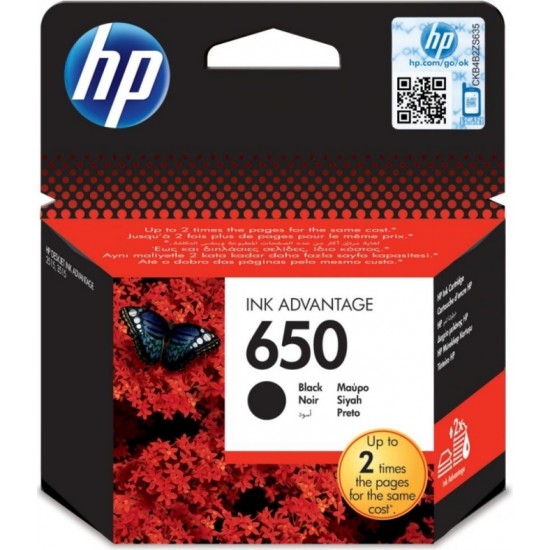 Cartus Cerneala Original HP Black, nr.650, pentru DJ 1015|1515|2515|2545|2645|3515|3545|4515, , (timbru verde 0.15 lei), 