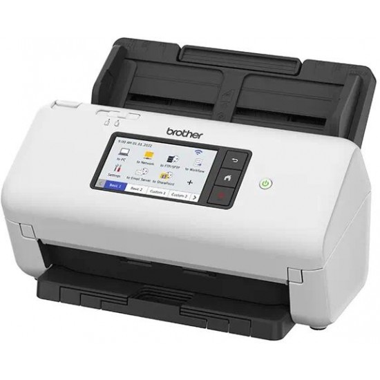 Scanner Desktop  BROTHER ADS-4700W, A4, Viteza de scanare duplex: 40ppm/80ipm, Optiuni: , Conectivitate:USB|Retea|WiFI, Scanare ambele fete:Da, ADF:80coli(timbru verde 4 lei)   