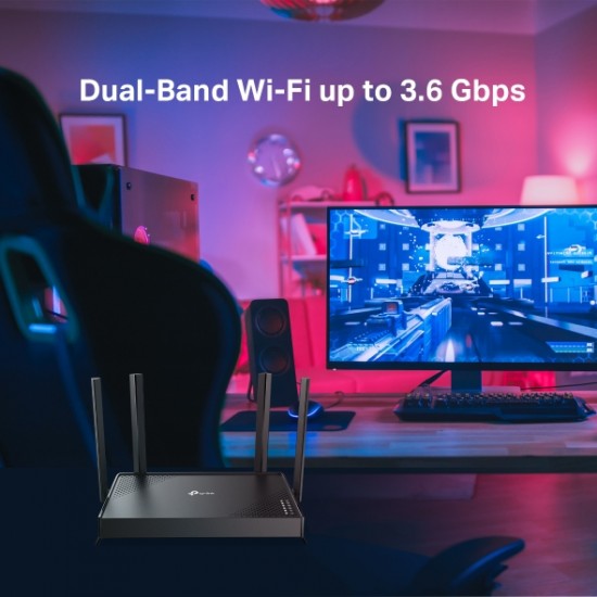 ROUTER TP-LINK wireless BE3600 viteze Wi-Fi 7 Dual-Band de pana la 3600 Mbps 1× port WAN Gigabit, 4 × porturi LAN Gigabit, 2.4 Ghz/5 Ghz dual band, WI-FI 7 