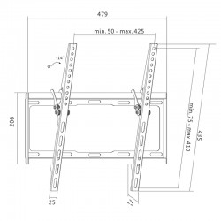 SUPORT de perete LOGILINK, pt 1 TV/monitor plat, diag. max 55 inch, inclinare, max 35 Kg, 