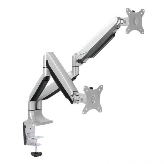 SUPORT de birou LOGILINK, pt 2 TV/monitor plat, curbat, diag. max 32 inch, rotatie, inclinare, pivotare, orizontala, verticala, totala, max 9 Kg x 2, 