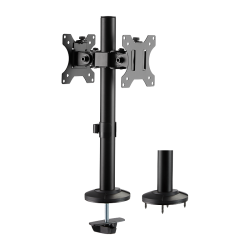 SUPORT de birou LOGILINK, pt 2 TV/monitor plat, curbat, diag. max 32 inch, rotatie, inclinare, pivotare, verticala, max 8 Kg x 2, negru, 