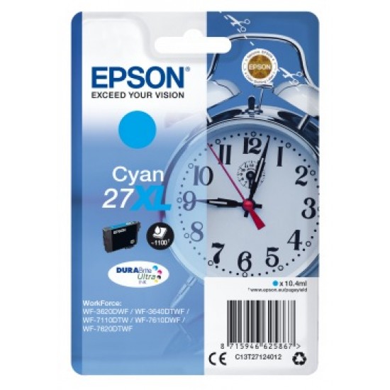 Cartus Cerneala Original Epson Cyan, T27124012, pentru WorkForce WF-7110|WF-7610,  incl.TV 0.11 RON, 