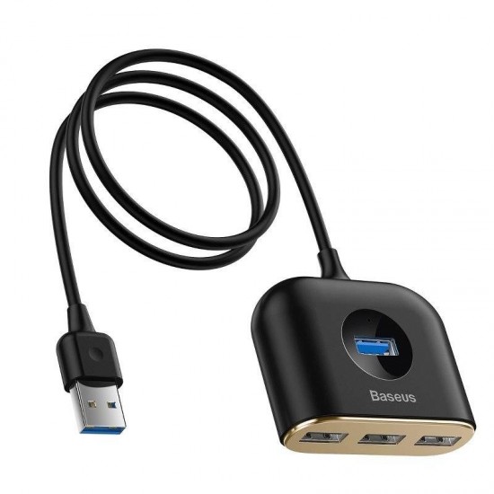 HUB extern Baseus Square, porturi USB: USB 3.0 x 1 + USB 2.0 x 3, conectare prin USB 3.0, lungime 1 m, negru, HUB extern Baseus Square, porturi USB: USB 3.0 x 1 + USB 2.0 x 3, conectare prin USB 3.0, lungime 1 m, negru,