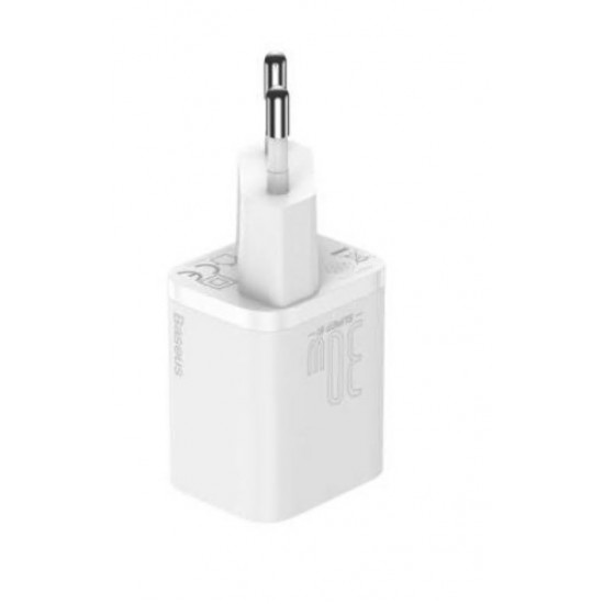 INCARCATOR retea Baseus Super Si, Quick Charge 30W, 1 x USB Type-C 5V/3A, alb 