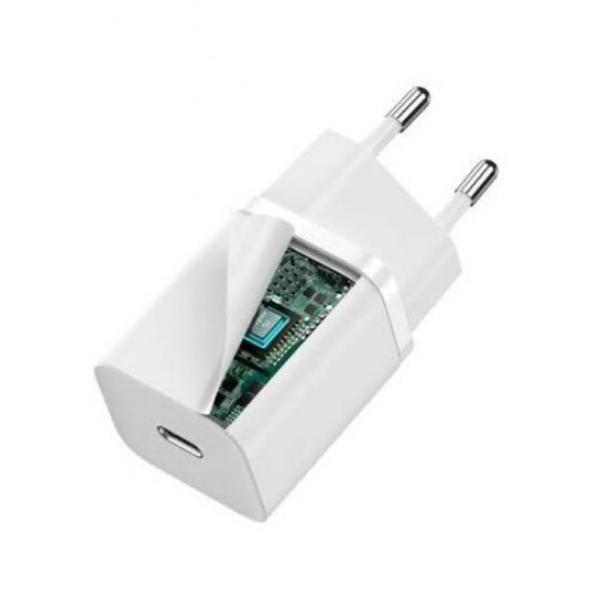 INCARCATOR retea Baseus Super Si, Quick Charge 30W, 1 x USB Type-C 5V/3A, alb 
