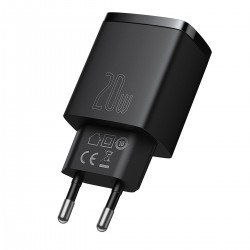 INCARCATOR retea Baseus Compact, Quick Charge 20W, 1 x USB Type-C 5V/3A max, 1 x USB 5V/3A, negru 