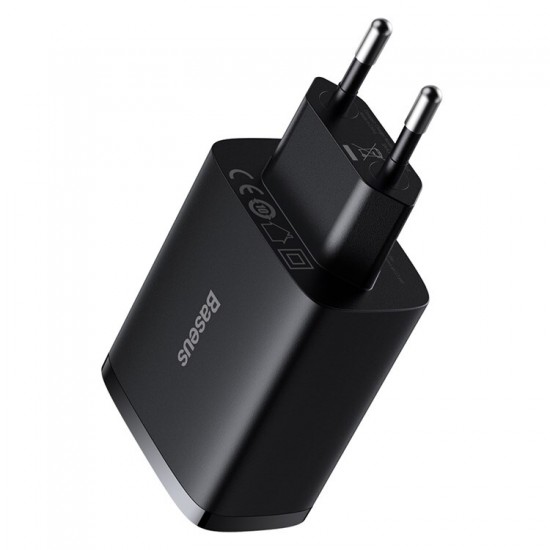 INCARCATOR retea Baseus Compact, Fast Charge 17W, 3 x USB 5V/2.1A, negru 