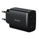 INCARCATOR retea Baseus Compact, Fast Charge 17W, 3 x USB 5V/2.1A, negru 