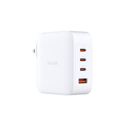 INCARCATOR retea D-Link, Quick Charge GaN PD 3.1 / QC 4.0 140W, 3 x USB Type-C  28.0V@5.0A max, 1 x USB 12.0V@2.5A , alb 