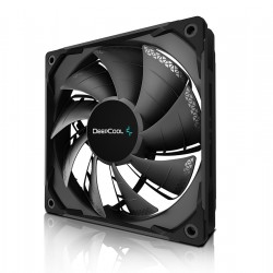 VENTILATOR  DEEPCOOL PC TF120S BLACK, 120x120x25 mm, 1500rpm, control PWM, fara LED, 1 ventilator, 4-pin PWM, negru, 