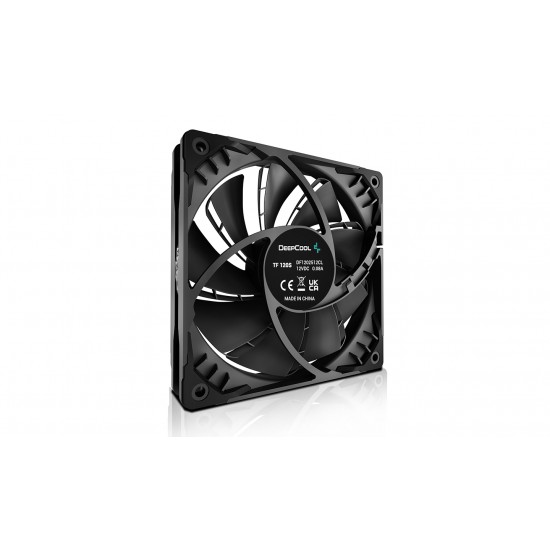 VENTILATOR  DEEPCOOL PC TF120S BLACK, 120x120x25 mm, 1500rpm, control PWM, fara LED, 1 ventilator, 4-pin PWM, negru, 