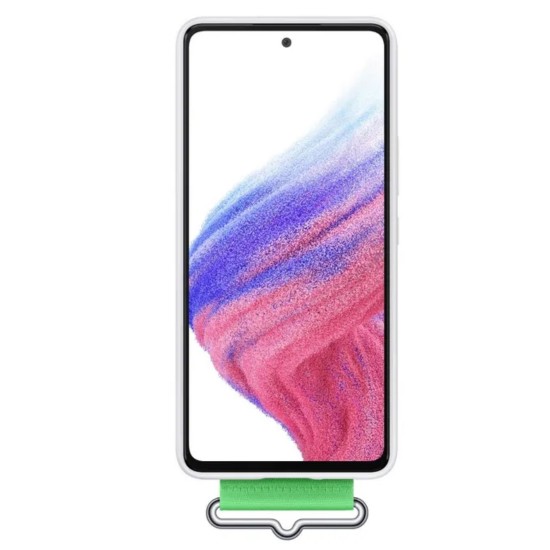 Galaxy A53 (5G); Silicone Cover with Strap; White 