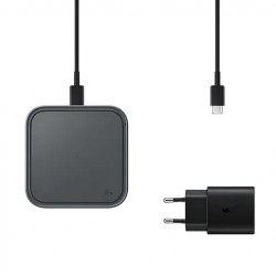 Wireless Charger Pad 15W Super Fast Wireless Charge; Travel Adapter 25W Super Fast Charge; USB-C to USB-C Cable, 1m; Black 