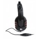 CASTI Gembird, cu fir, utilizare multimedia, microfon pe brat, conectare prin Jack 3.5 mm x 2, negru / rosu, 