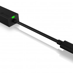 ADAPTOR RETEA Icy Box USB 3.0 Type-C la Interfata Ethernet Gigabit RJ-45, plastic, negru, 