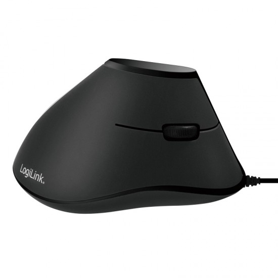 MOUSE Logilink, PC sau NB, cu fir, USB, optic, 1000 dpi, butoane/scroll 5/1, ergonomic, negru, 