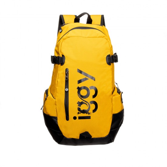 RUCSAC IGGY, 1 compartiment principal, 1 buzunar frontal, 4 buzunare laterale, nylon, 50x31x24.5cm, galben, 