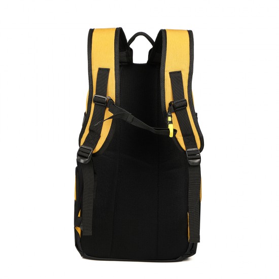 RUCSAC IGGY, 1 compartiment principal, 1 buzunar frontal, 4 buzunare laterale, nylon, 50x31x24.5cm, galben, 