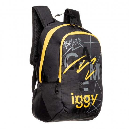 RUCSAC IGGY, 2 compartimente, 2 buzunare laterale, nylon, waterproof, 45x29x22.5cm, negru, 45506980 