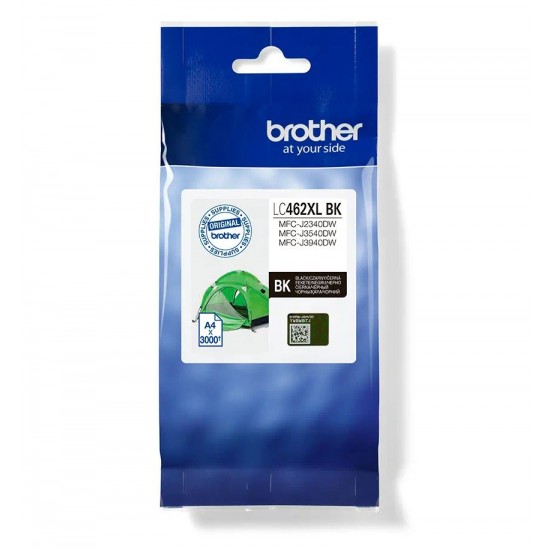 Cartus Cerneala Original Brother Black, LC462XLBK, pentru MFC J2340|MFC J3540|MFC J3940, 3K, (timbru verde 0.15 lei), 