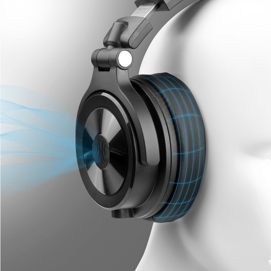 Casca OneOdio cu fir detasabil, tip over ear, utilizare profesionala, multimedia, conectare prin Jack 3.5 mm | Jack 6.35 mm, difuzor 50 mm, impedanta 32 Ohm, negru, 