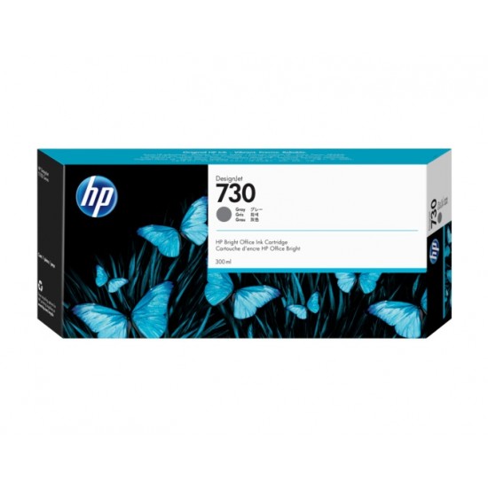 Cartus Cerneala Original HP Grey, Nr.730, pentru Designjet T1600 |T1700 |T2600, 300ml, (timbru verde 0.15 lei), 
