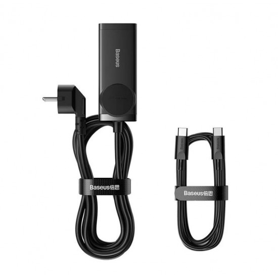 INCARCATOR RETEA Baseus GaN3 Pro Powerstrip,QC 100W,1xAC,2xUSB Type-C Output 5V/3A,2 x USB,include cablu USB Type-C la USB Type-C 100W, 1m, negru INCARCATOR RETEA Baseus GaN3 Pro Powerstrip,QC 100W,1xAC,2xUSB Type-C Output 5V/3A,2 x USB,include cablu USB Type-C la USB Type-C 100W, 1m, negru