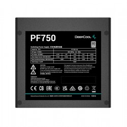 SURSA DeepCool PF750D, 750W (real), 120mm silent fan, 80 PLUS White, 4x PCI-E (6+2), 6x S-ATA 