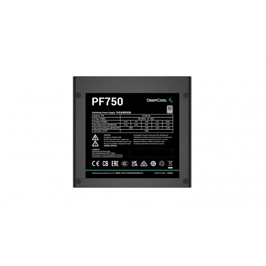 SURSA DeepCool PF750D, 750W (real), 120mm silent fan, 80 PLUS White, 4x PCI-E (6+2), 6x S-ATA 
