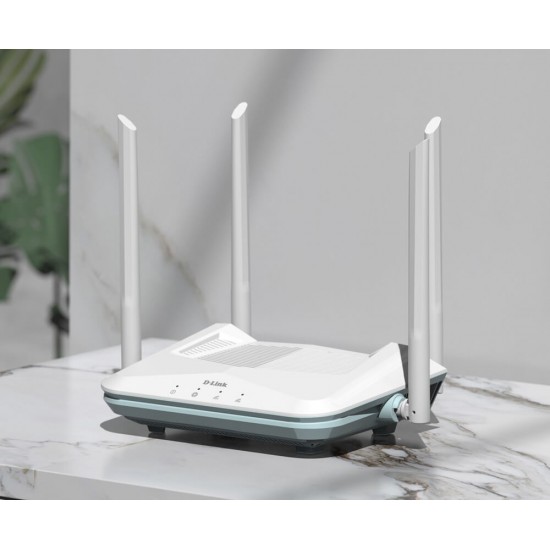 ROUTER D-Link wireless AX1500,1 x WAN Gigabit, 3 porturi LAN Gigabit, 2.4 Ghz/5 Ghz dual band, 4 antene externe, WI-FI 6 