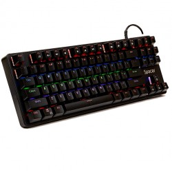 TASTATURA MECANICA SPACER USB IMMORTAL, switch-uri mecanice albastre, 50 mil. apasari, 87 taste, anti-ghosting 26 taste, anti-spill, black, 