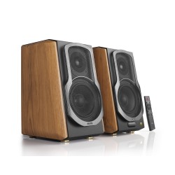 BOXE EDIFIER 2.0, RMS: 120W (2 x 25W, 2 x 35W), bluetooth, telecomanda wireless, volum, bass, treble, coaxial, optic, brown, 