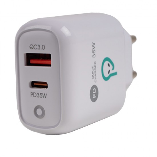 ALIMENTATOR retea SPACER Quick Charge 35W, USB Type-C PD (max 35W) + USB Quick Charge, 