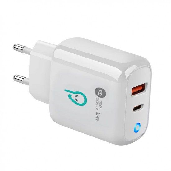 ALIMENTATOR retea SPACER Quick Charge 35W, USB Type-C PD (max 35W) + USB Quick Charge, 