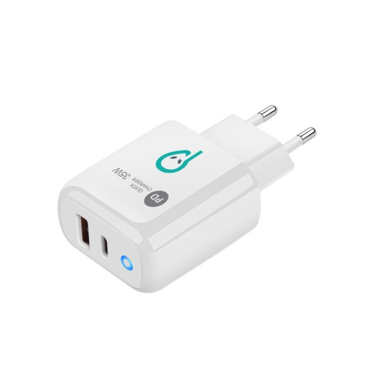 ALIMENTATOR retea SPACER Quick Charge 35W, USB Type-C PD (max 35W) + USB Quick Charge, 