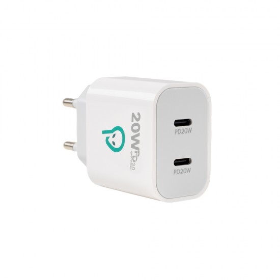 ALIMENTATOR retea SPACER Power Delivery, 2 x USB Type-C PD (max 20W) ALIMENTATOR retea SPACER Power Delivery, 2 x USB Type-C PD (max 20W)