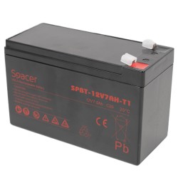 ACUMULATOR UPS SPACER 12V /  7Ah, dimensiuni: 151x66x96mm, inaltime+terminal: 102mm, terminal F1(T1), pt. sisteme de securitate, 