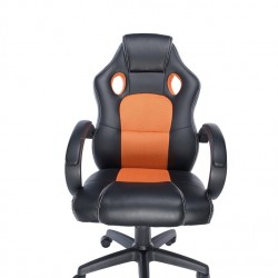 SCAUN GAMING SPACER imitatie piele & material textil, black & orange, greutate max. 120kg, dimensiuni 59*70*106~114cm 