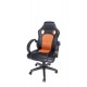 SCAUN GAMING SPACER imitatie piele & material textil, black & orange, greutate max. 120kg, dimensiuni 59*70*106~114cm 