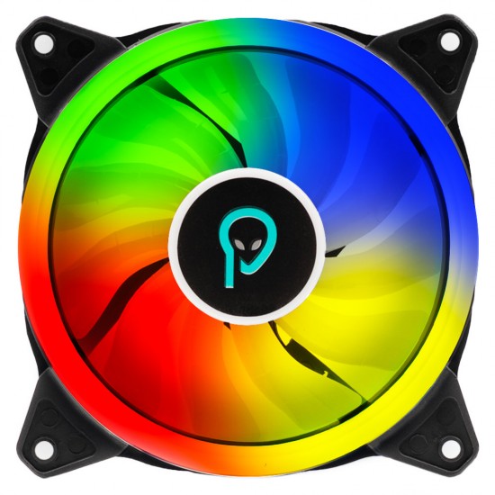 VENTILATOR SPACER PC 120x120x25 mm ARGB light diferite setari ale jocului de culori, posibilitate conectare fan hub, Hydraulic Bearing, conector 3/4-pin, black, 