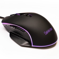 MOUSE Spacer - gaming, gaming, cu fir, USB, optic, 8.000 DPI, butoane/scroll 7/1, iluminare RGB, negru, 