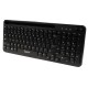 TASTATURA wireless SPACER, 102 taste, low profile keycap, suport telefon, 1 baterie AAA inclusa, neagra, 