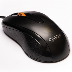 MOUSE  Spacer, PC sau NB, cu fir, USB, optic, 1200 dpi, butoane/scroll 3/1, , negru, 