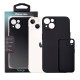 Husa Iphone 13 Spacer, grosime 2mm, material flexibil silicon + interior cu microfibra, negru 