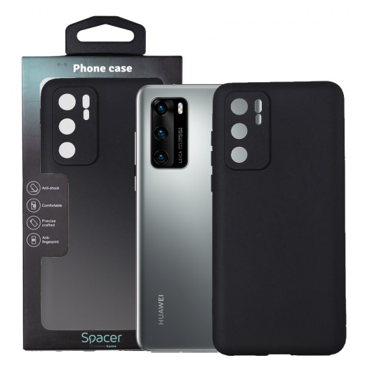 Husa Huawei telefon P 40, negru, tip back cover, material flexibil TPU, Husa Huawei telefon P 40, negru, tip back cover, material flexibil TPU,