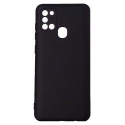 Husa Samsung Galaxy A21S Spacer, negru, grosime 2mm, material flexibil silicon + interior cu microfibra 