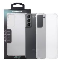 Husa Samsung Galaxy S21 Spacer, transparenta, grosime 1.5mm, protectie suplimentara antisoc la colturi, material flexibil TPU 
