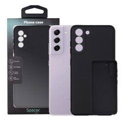 Husa Samsung Galaxy S21 FE Spacer, negru, grosime 1.5mm, material flexibil TPU 
